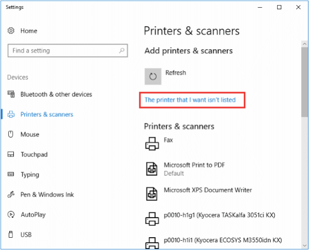 Unable to Detect the Printer?