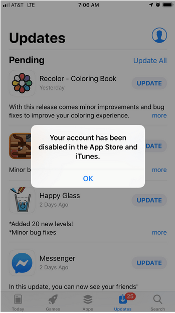 Your Account Has Been Disabled in the App Store and iTunes ...