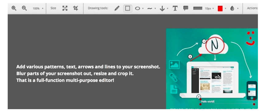باستخدام البرنامج المساعد التقاط الشاشة