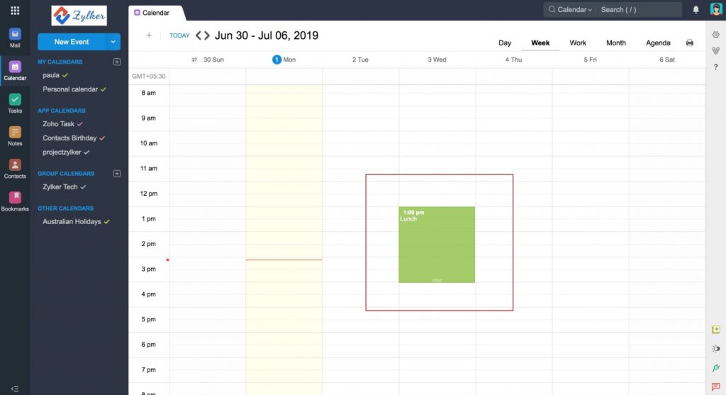 alternative to Google Calendar ZOHO