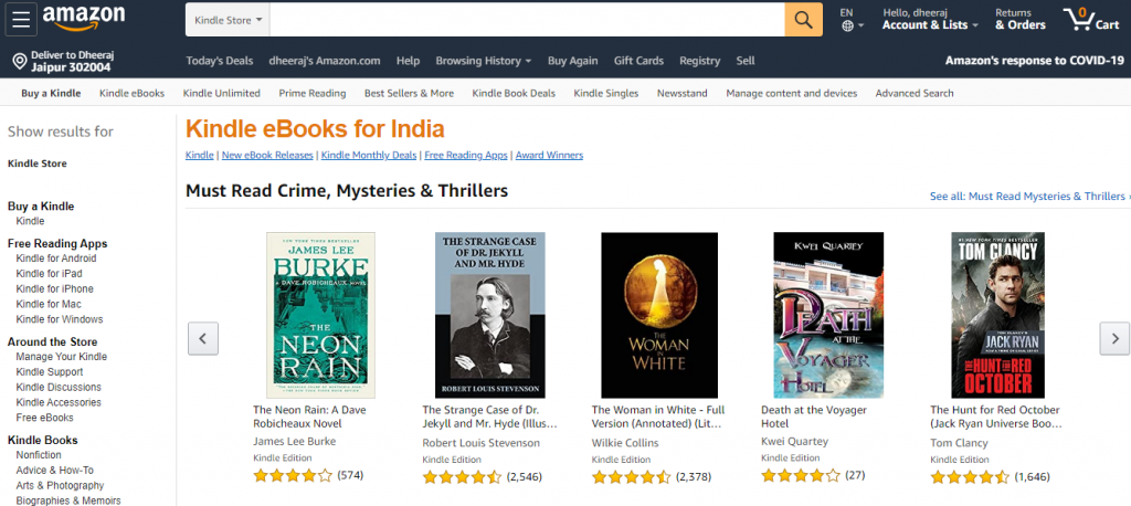 eBook stores to buy eBooks online - Amazon