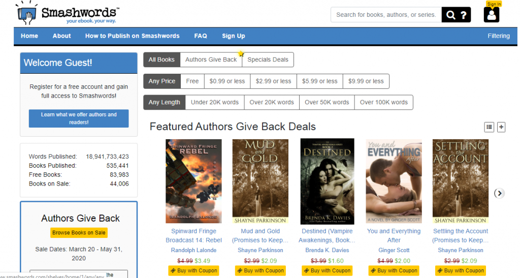 eBook stores to buy eBooks online - Smashwords