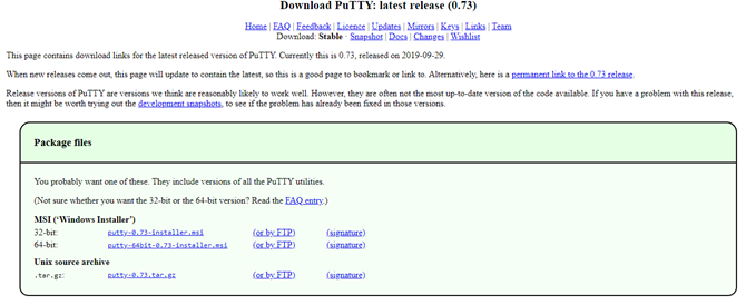 PuTTY for Windows 10