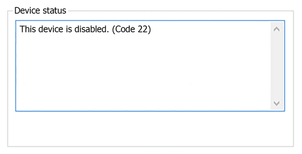 Code 22 Error