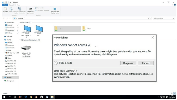 network connectivity issues on Windows PC