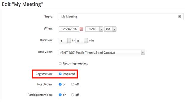 registration on zoom