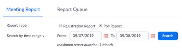 set meeting report date on zoom