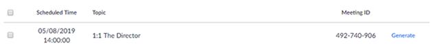time and meeting id on zoom