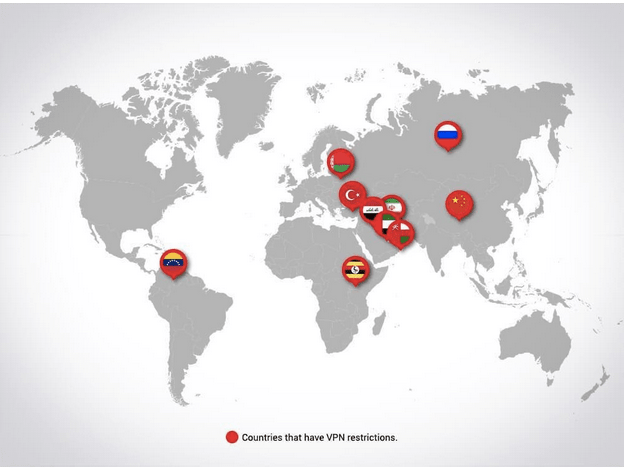 In which countries VPN is illegal