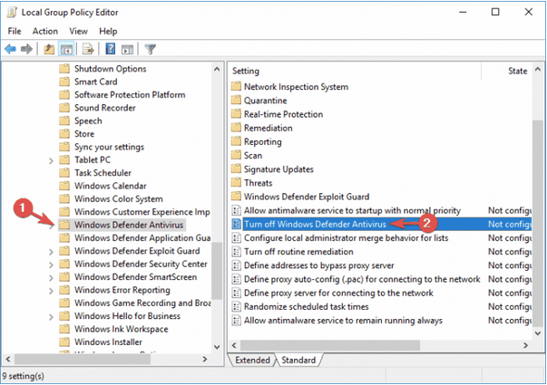 Enable Windows Defender Via Group Policy Editor