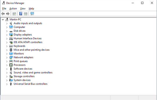 Device Manager Blank on Windows 10