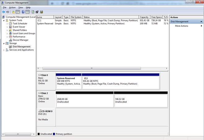 Unallocated Hard Drive