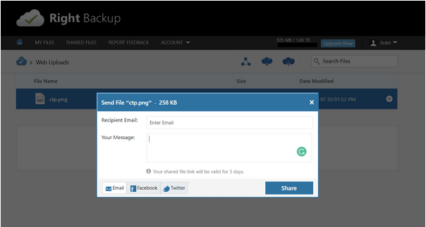Enter the Recipient email
