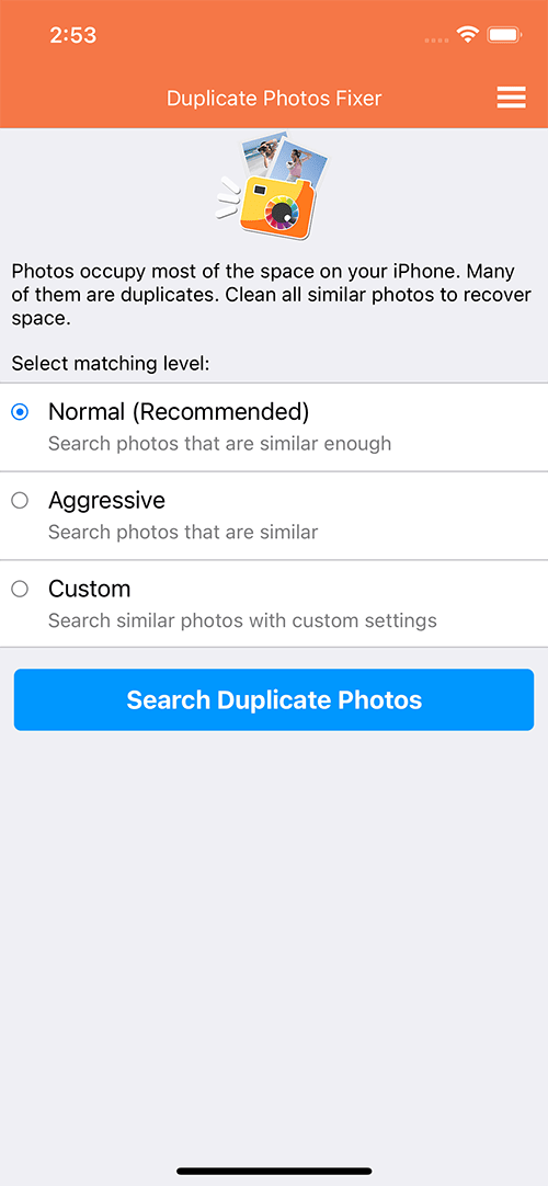  Launch the App on your iPhone and allow it access to your Photos Gallery