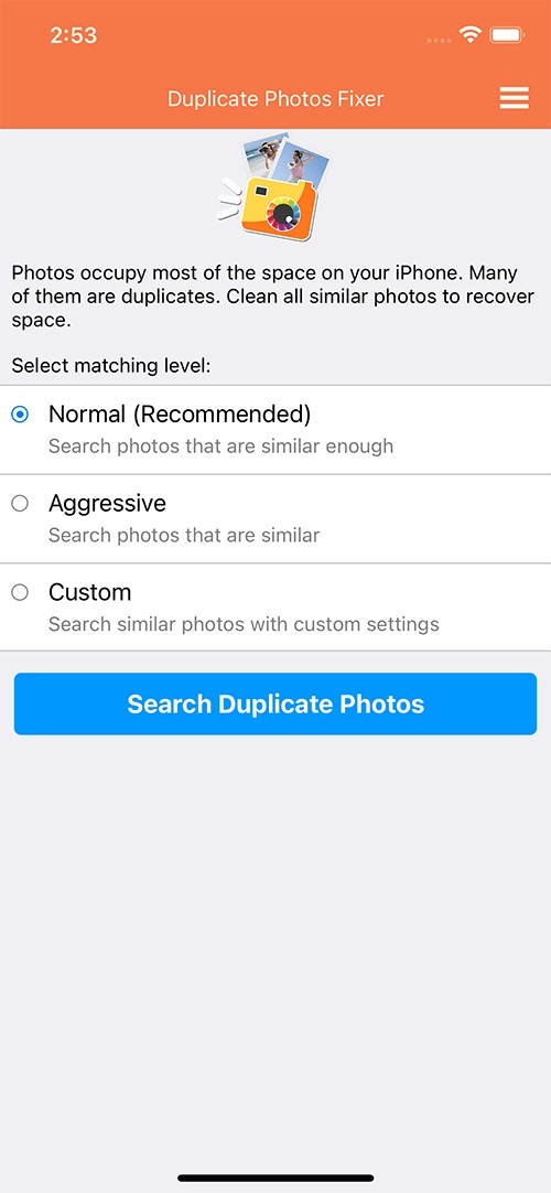  Launch the App on your iPhone and allow it access to your Photos Gallery