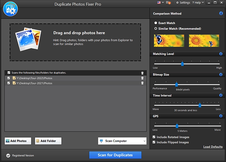 Launch the application and add photos/folders