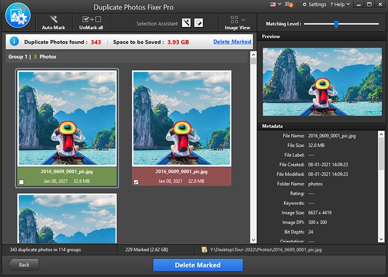 Review scan results & mark duplicates for deletion
